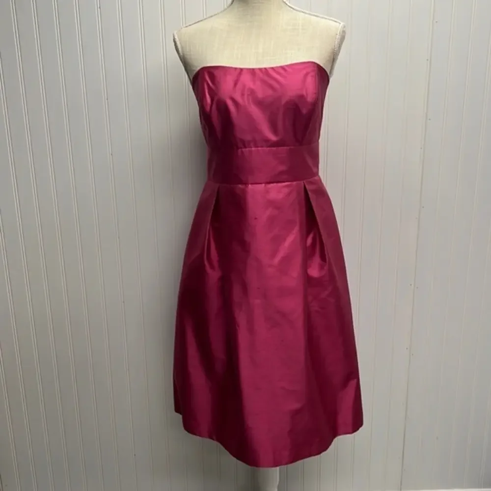 Jenny Yoo Collection 100%silk Pink Strapless Dress - Picture 1 of 9